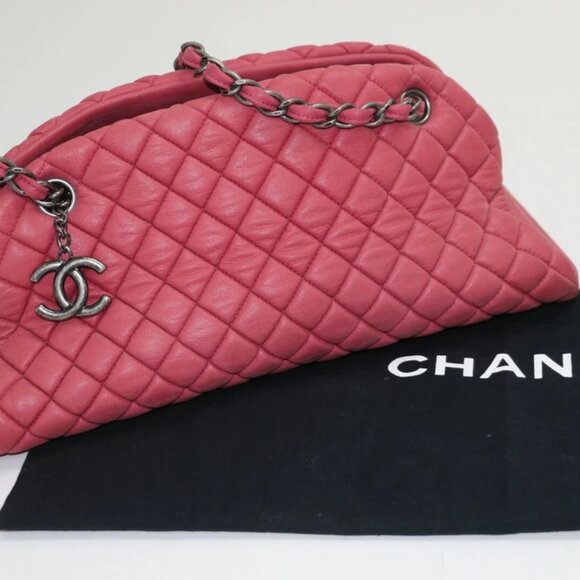 CHANEL Pink Quilted Lambskin Leather Just Mademoiselle Bowling Bag - Picture 1 of 12